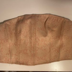 Pink snake skin strapless top